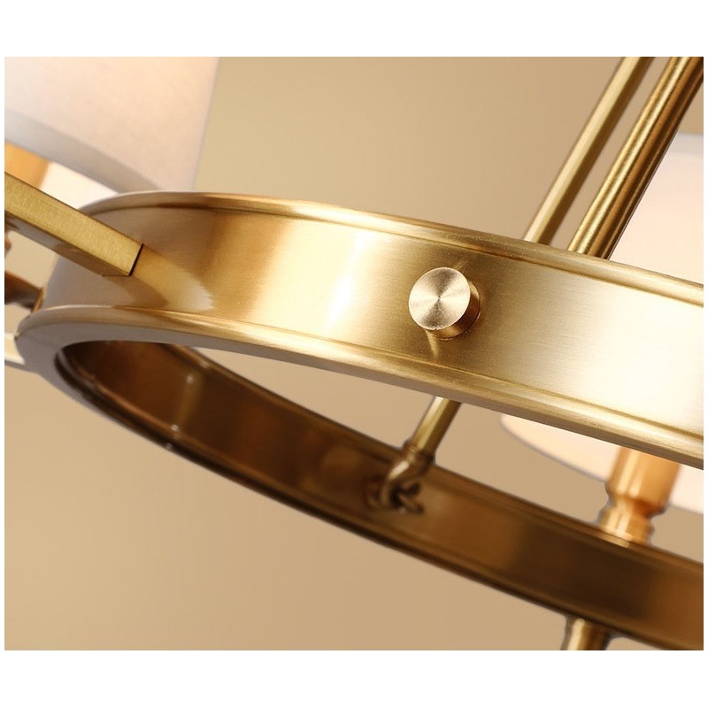 Lampadario rotondo in ottone puro classico tradizionale