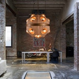 Lampadario a sospensione in metallo dorato stile country vintage 3 luci E12/E14