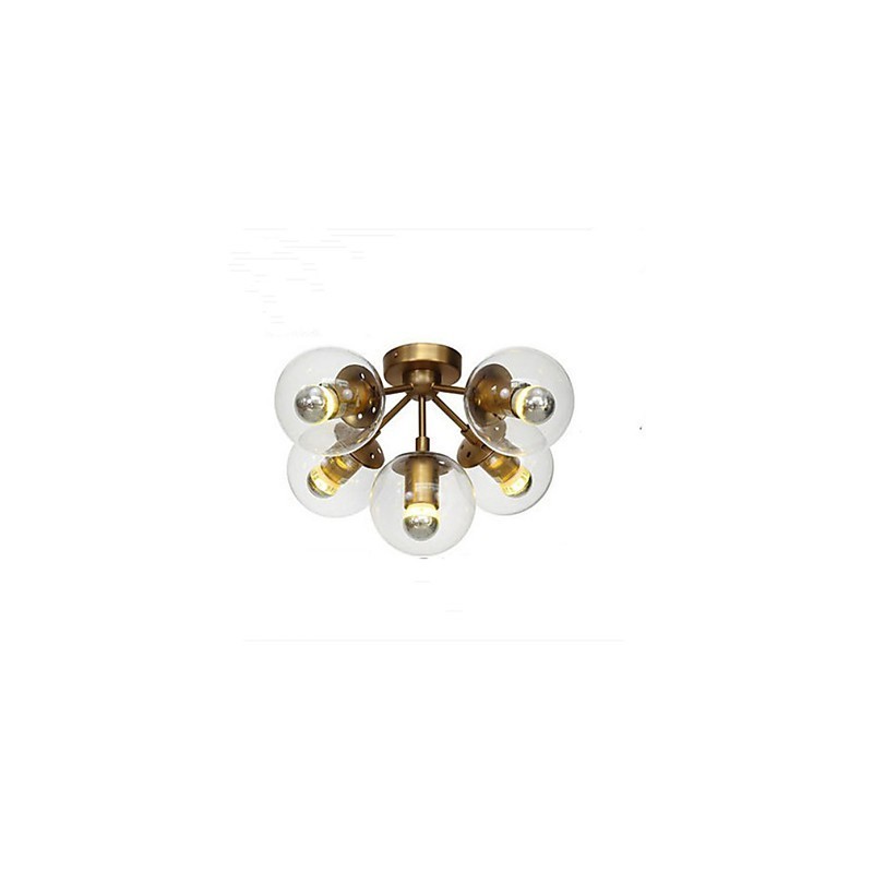 Lampadario mini Golden Beans in metallo bianco e trasparente 5 luci E26/E27