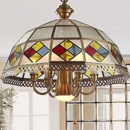 Lampada a sospensione mini in cristallo stile tradizionale/classico finitura ottone