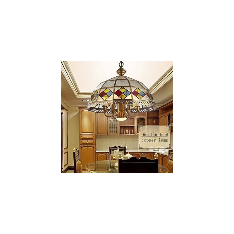 Lampada a sospensione mini in cristallo stile tradizionale/classico finitura ottone