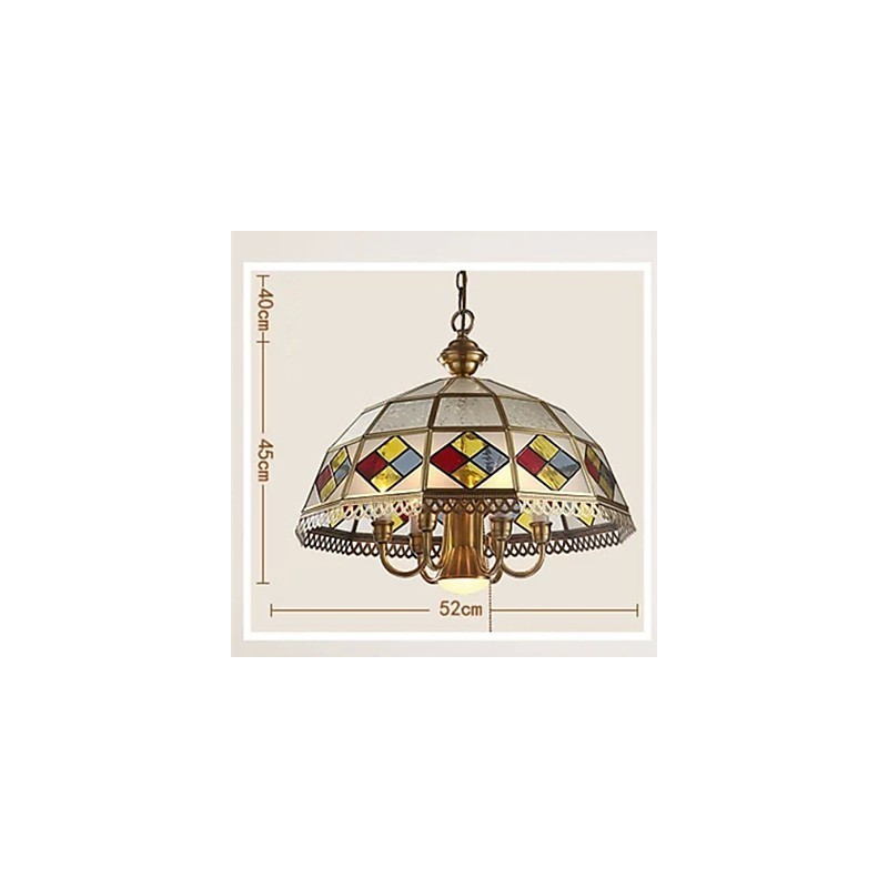 Lampada a sospensione mini in cristallo stile tradizionale/classico finitura ottone