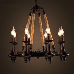 Lampada a sospensione classica tradizionale mini in metallo giallo 8 lampadine E26/E27