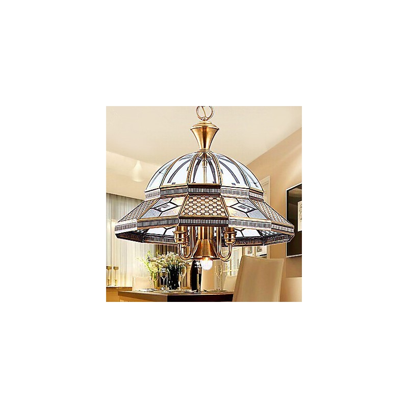 Lampada a sospensione in cristallo mini classica tradizionale in metallo finitura ottone