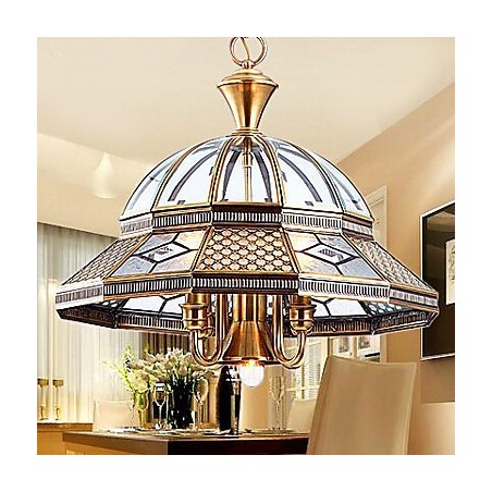 Lampada a sospensione in cristallo mini classica tradizionale in metallo finitura ottone