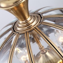 Lampada a sospensione in cristallo mini classica tradizionale in metallo finitura ottone