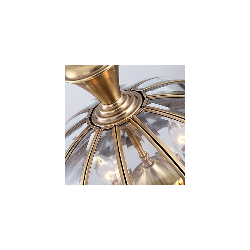 Lampada a sospensione in cristallo mini classica tradizionale in metallo finitura ottone