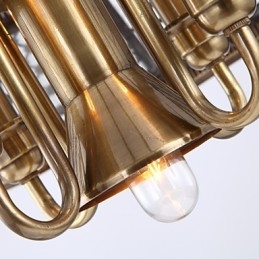Lampada a sospensione in cristallo mini classica tradizionale in metallo finitura ottone
