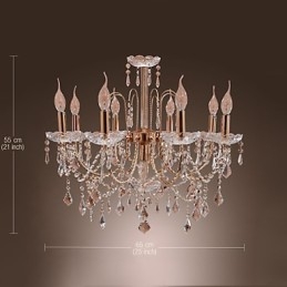 Lampadario in cristallo stile candela a 9 luci
