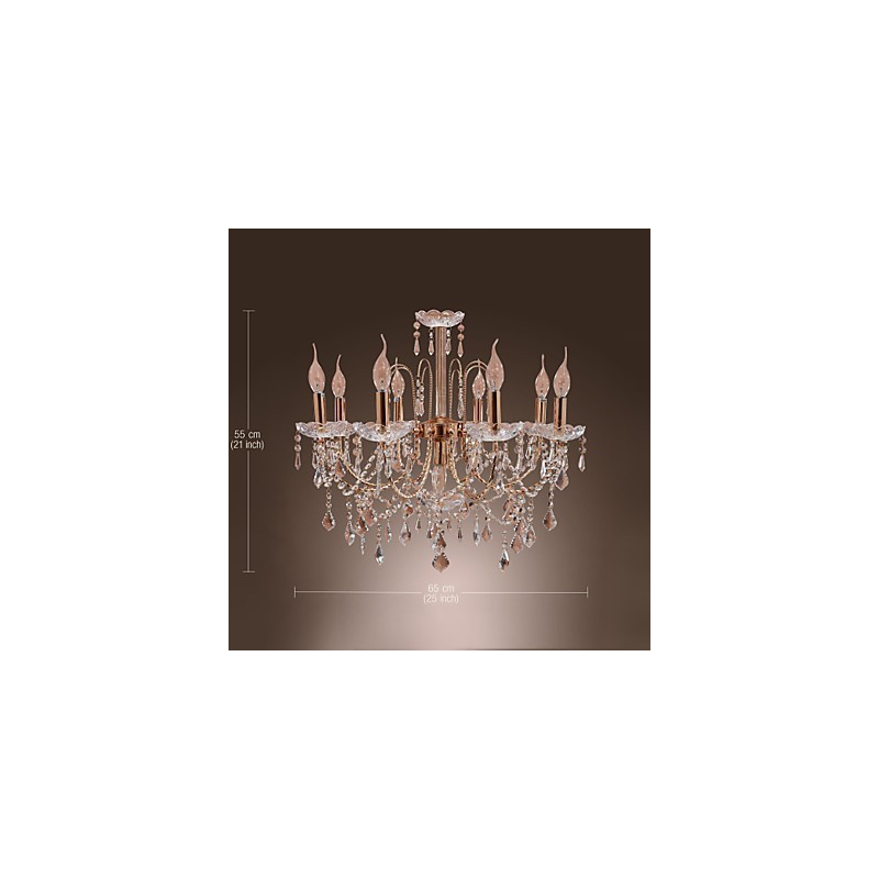 Lampadario in cristallo stile candela a 9 luci