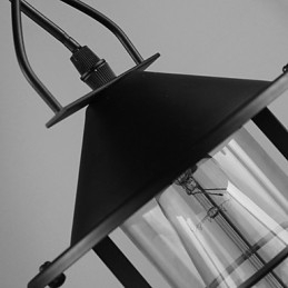 Lampada a sospensione in metallo stile country vintage nera con 3 lampadine E26/E27