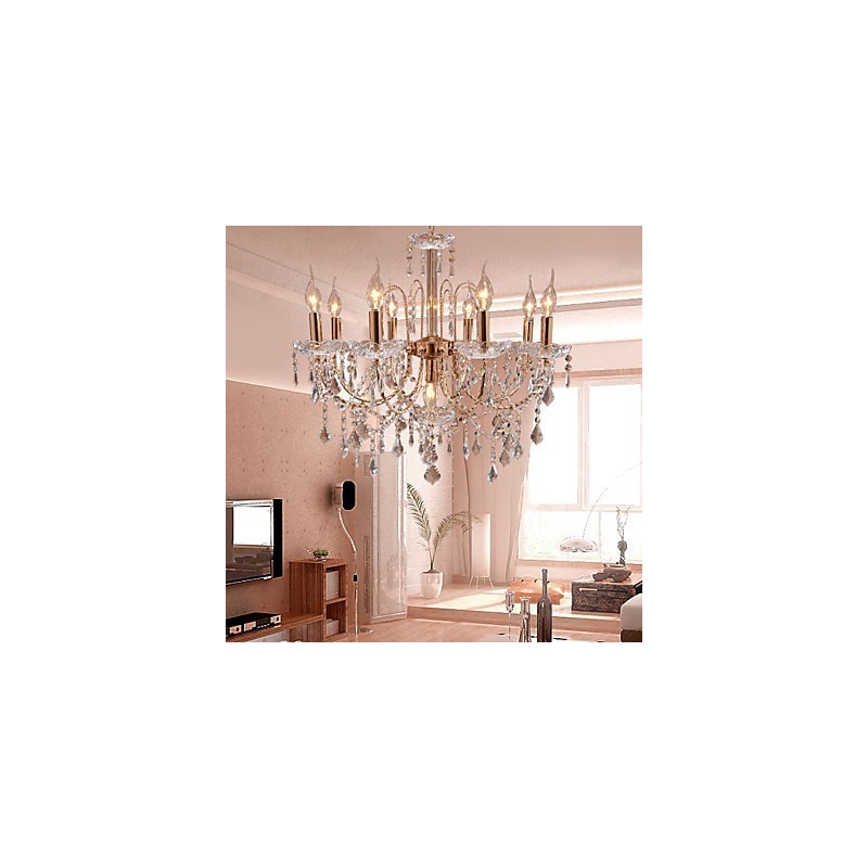 Lampadario in cristallo stile candela a 9 luci