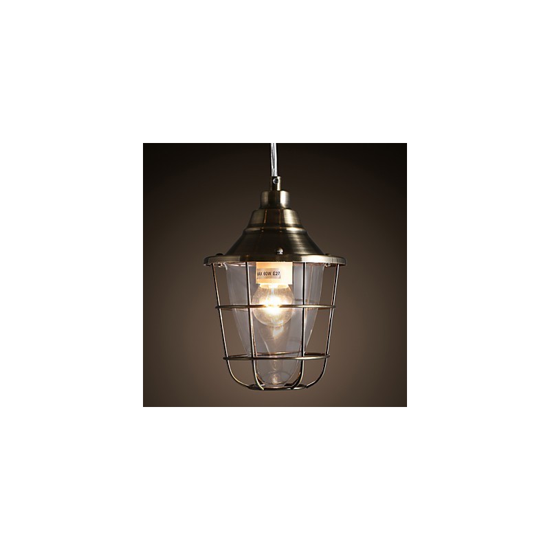 Lampada a sospensione mini retrò in metallo galvanizzato