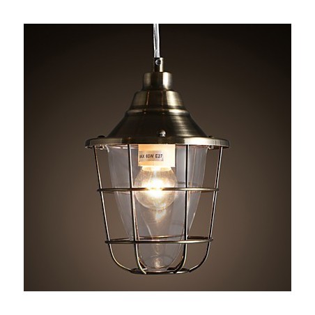 Lampada a sospensione mini retrò in metallo galvanizzato