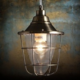 Lampada a sospensione mini retrò in metallo galvanizzato