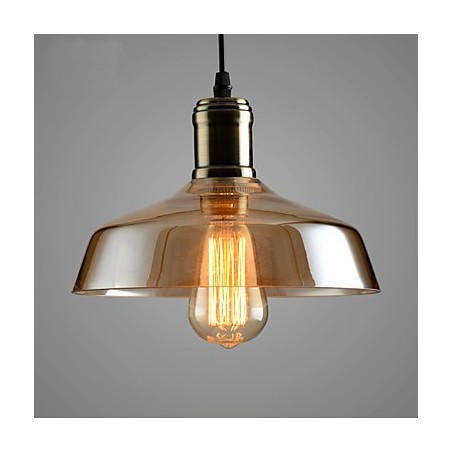 Lampada a sospensione retrò in vetro e metallo E26/E27
