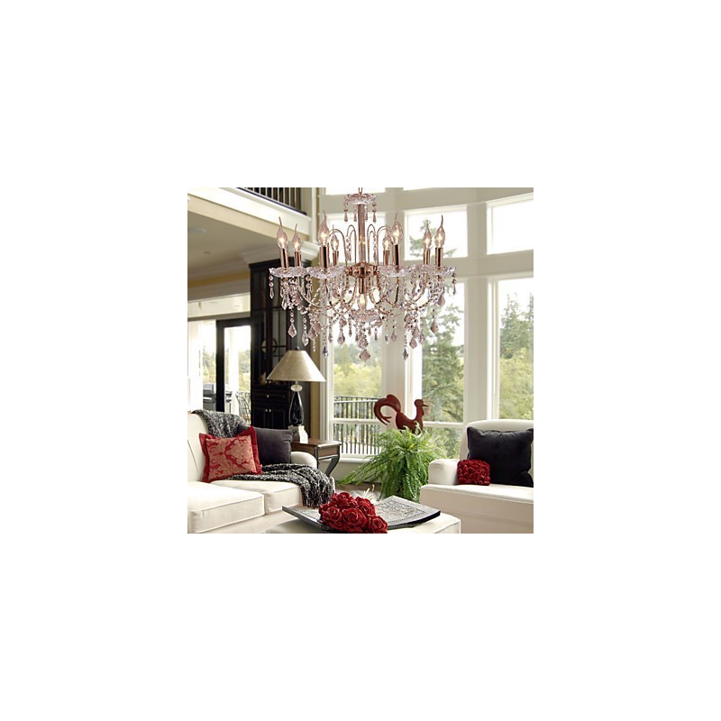 Lampadario in cristallo stile candela a 9 luci