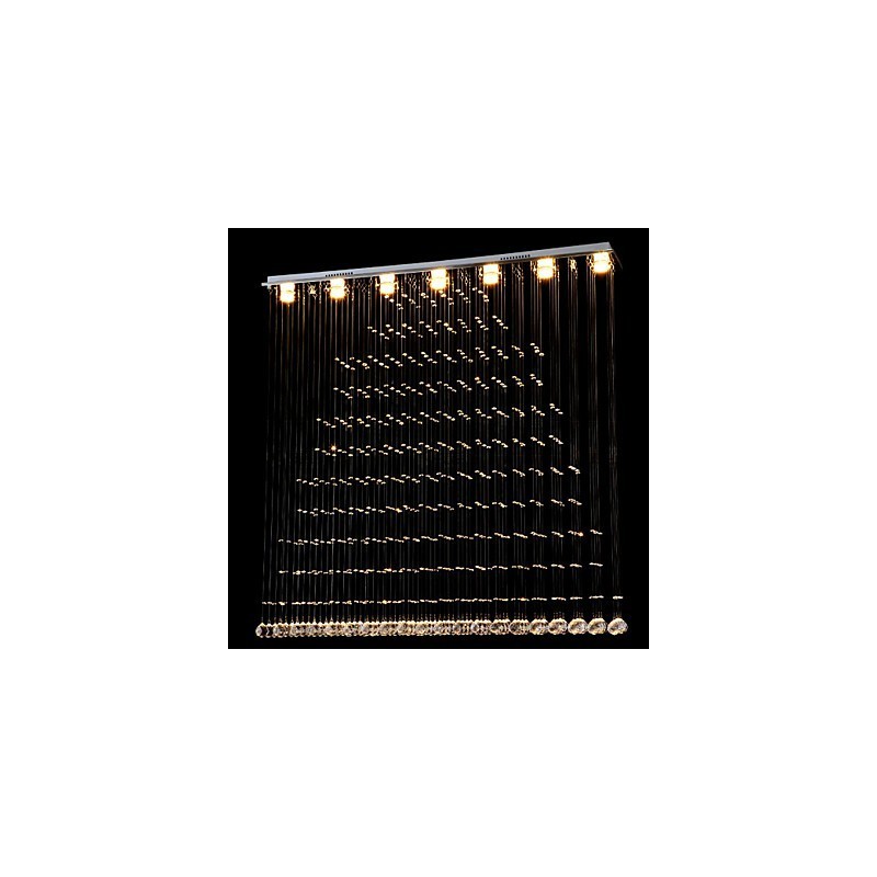 Lampada a sospensione in cristallo K9 con filo regolabile, 1 lampadina GU10, argento