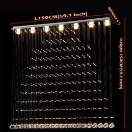 Lampada a sospensione in cristallo K9 con filo regolabile, 1 lampadina GU10, argento