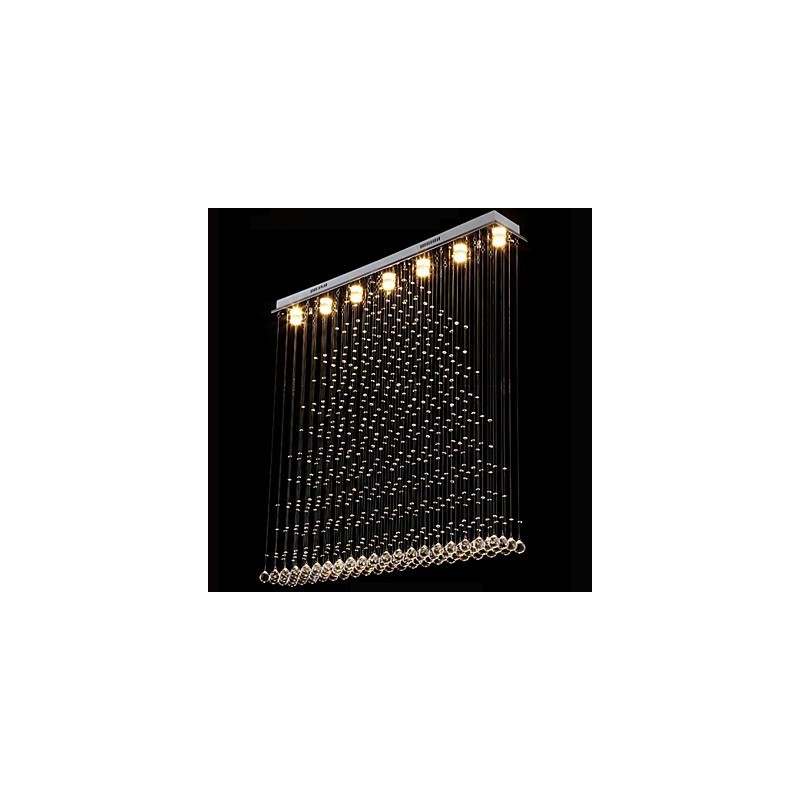 Lampada a sospensione in cristallo K9 con filo regolabile, 1 lampadina GU10, argento
