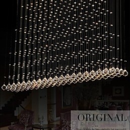 Lampada a sospensione in cristallo K9 con filo regolabile, 1 lampadina GU10, argento