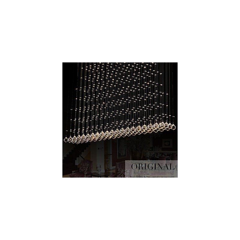 Lampada a sospensione in cristallo K9 con filo regolabile, 1 lampadina GU10, argento