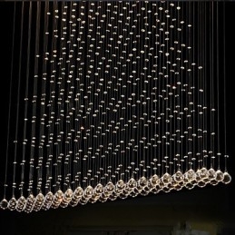 Lampada a sospensione in cristallo K9 con filo regolabile, 1 lampadina GU10, argento