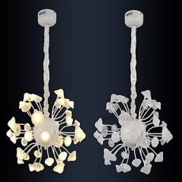 Lampada a sospensione moderna LED luce calda bianca, 3 lampadine, acrilico, 45 cm
