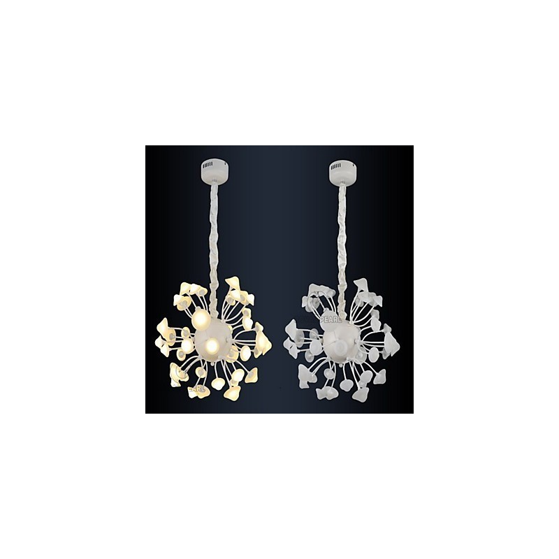 Lampada a sospensione moderna LED luce calda bianca, 3 lampadine, acrilico, 45 cm