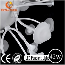 Lampada a sospensione moderna LED luce calda bianca, 3 lampadine, acrilico, 45 cm
