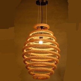 Lampadario a sospensione a nido d'ape in canapa americana