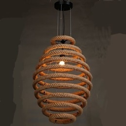 Lampadario a sospensione a nido d'ape in canapa americana
