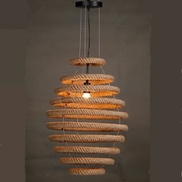 Lampadario a sospensione a nido d'ape in canapa americana