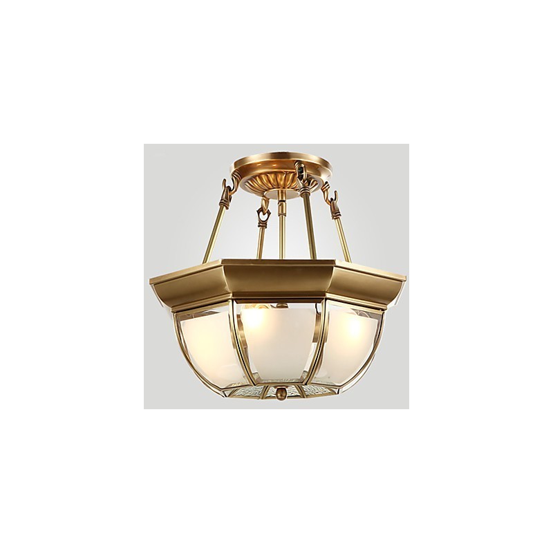 Lampada a sospensione mini classica tradizionale in metallo finitura ottone