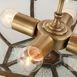 Lampada a sospensione mini classica tradizionale in metallo finitura ottone