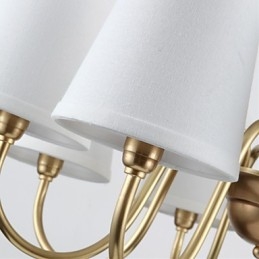 Lampadario a sospensione in cristallo mini tradizionale classico in metallo, finitura ottone, 8 luci