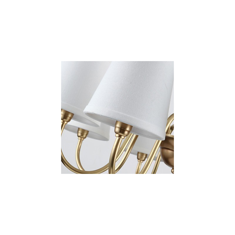 Lampadario a sospensione in cristallo mini tradizionale classico in metallo, finitura ottone, 8 luci