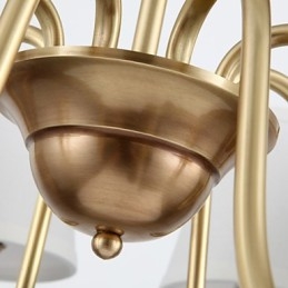 Lampadario a sospensione in cristallo mini tradizionale classico in metallo, finitura ottone, 8 luci