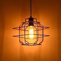 Lampada a sospensione retrò in metallo nero 22 cm