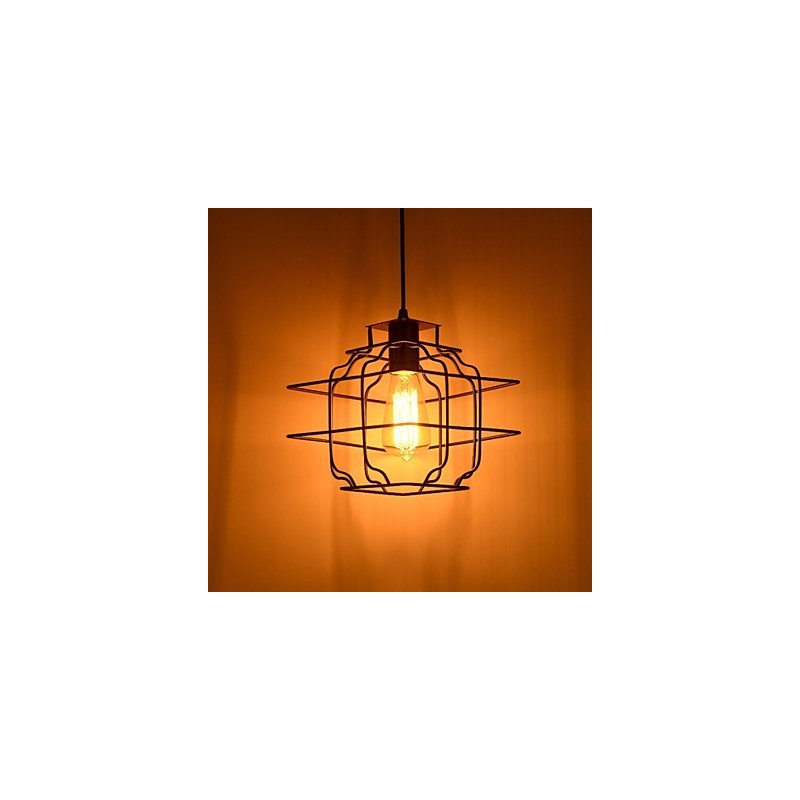 Lampada a sospensione retrò in metallo nero 22 cm