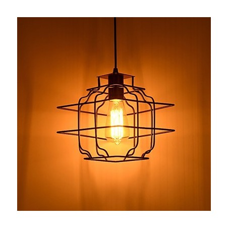 Lampada a sospensione retrò in metallo nero 22 cm