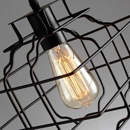 Lampada a sospensione retrò in metallo nero 22 cm