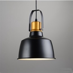Lampada a sospensione retrò mini in metallo nero e oro