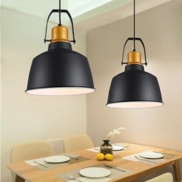 Lampada a sospensione retrò mini in metallo nero e oro