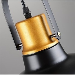 Lampada a sospensione retrò mini in metallo nero e oro