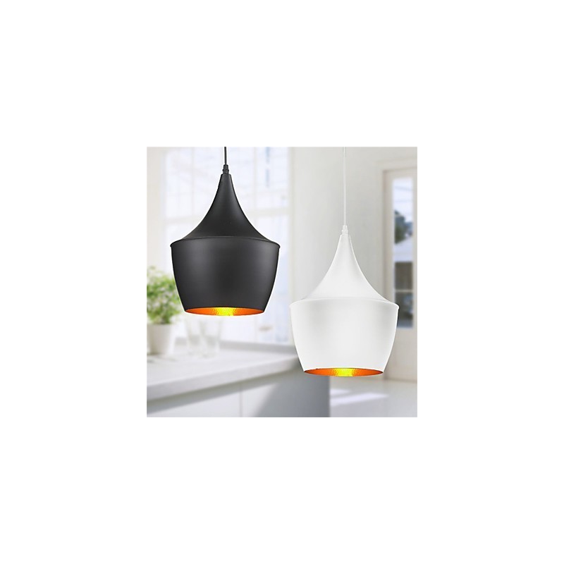 Lampada a sospensione retrò vintage Tom Dixon nera e bianca