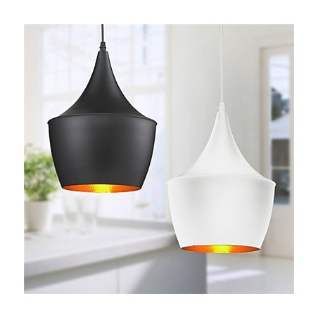 Lampada a sospensione retrò vintage Tom Dixon nera e bianca