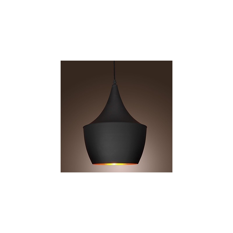 Lampada a sospensione retrò vintage Tom Dixon nera e bianca