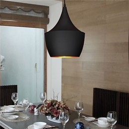 Lampada a sospensione retrò vintage Tom Dixon nera e bianca