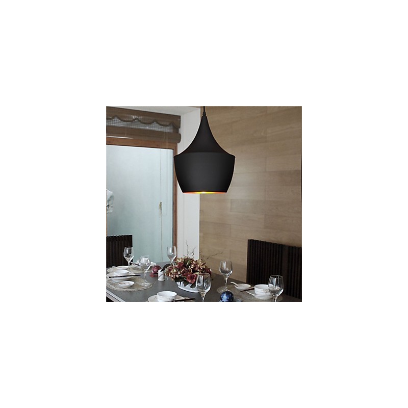 Lampada a sospensione retrò vintage Tom Dixon nera e bianca